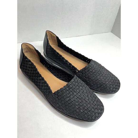 Women's Comfort View Bethany Slip On Woven Black Flats Size 11M Comfort Travel - Picture 2 of 14